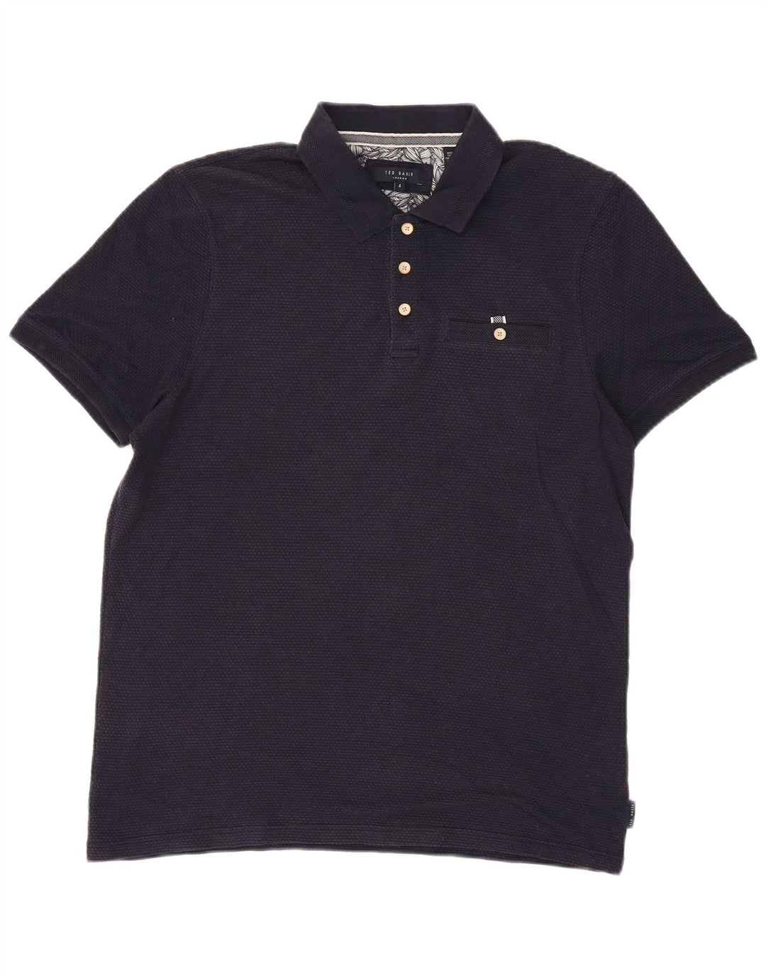 Ted Baker Ανδρικό πουκάμισο Polo Size 4 Large Navy Blue Modal