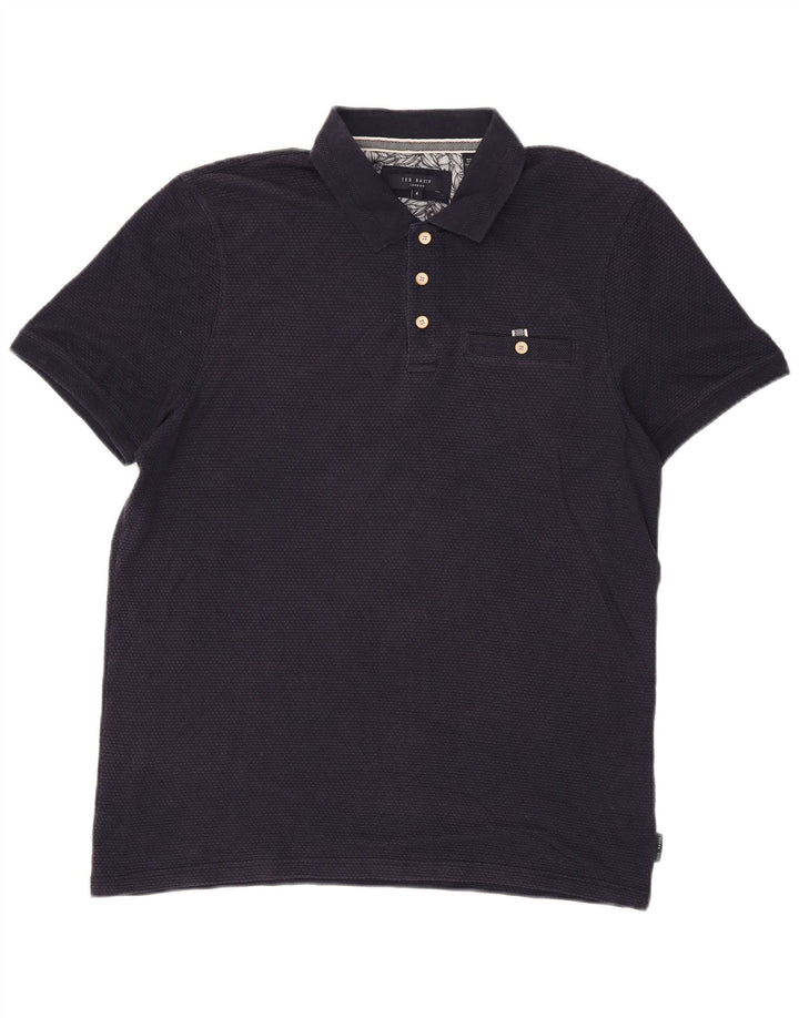 Ted Baker Ανδρικό πουκάμισο Polo Size 4 Large Navy Blue Modal