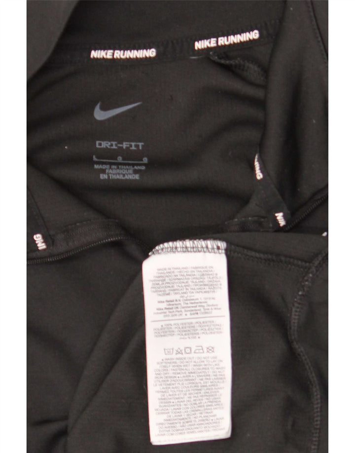 Γυναικείο φούτερ με φερμουάρ Nike Dri Fit Jumper UK 16 μεγάλο μαύρο πολυεστέρα