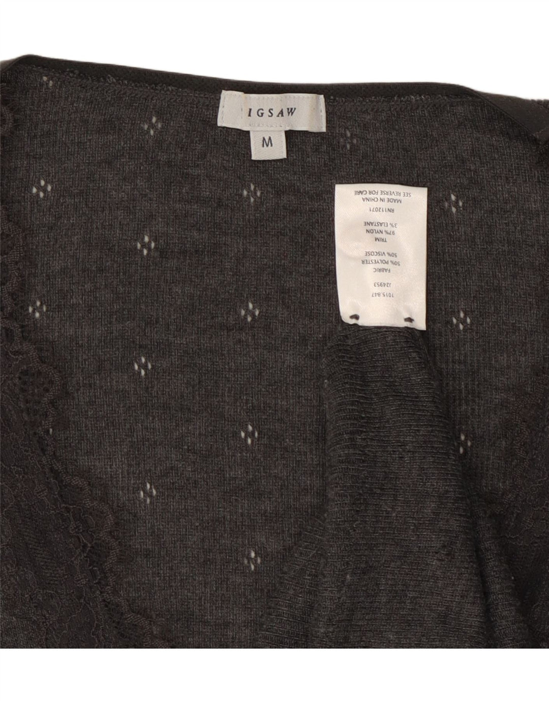 JIGSAW Γυναικείο πουλόβερ ζακέτα UK 12 Medium Grey Polyester