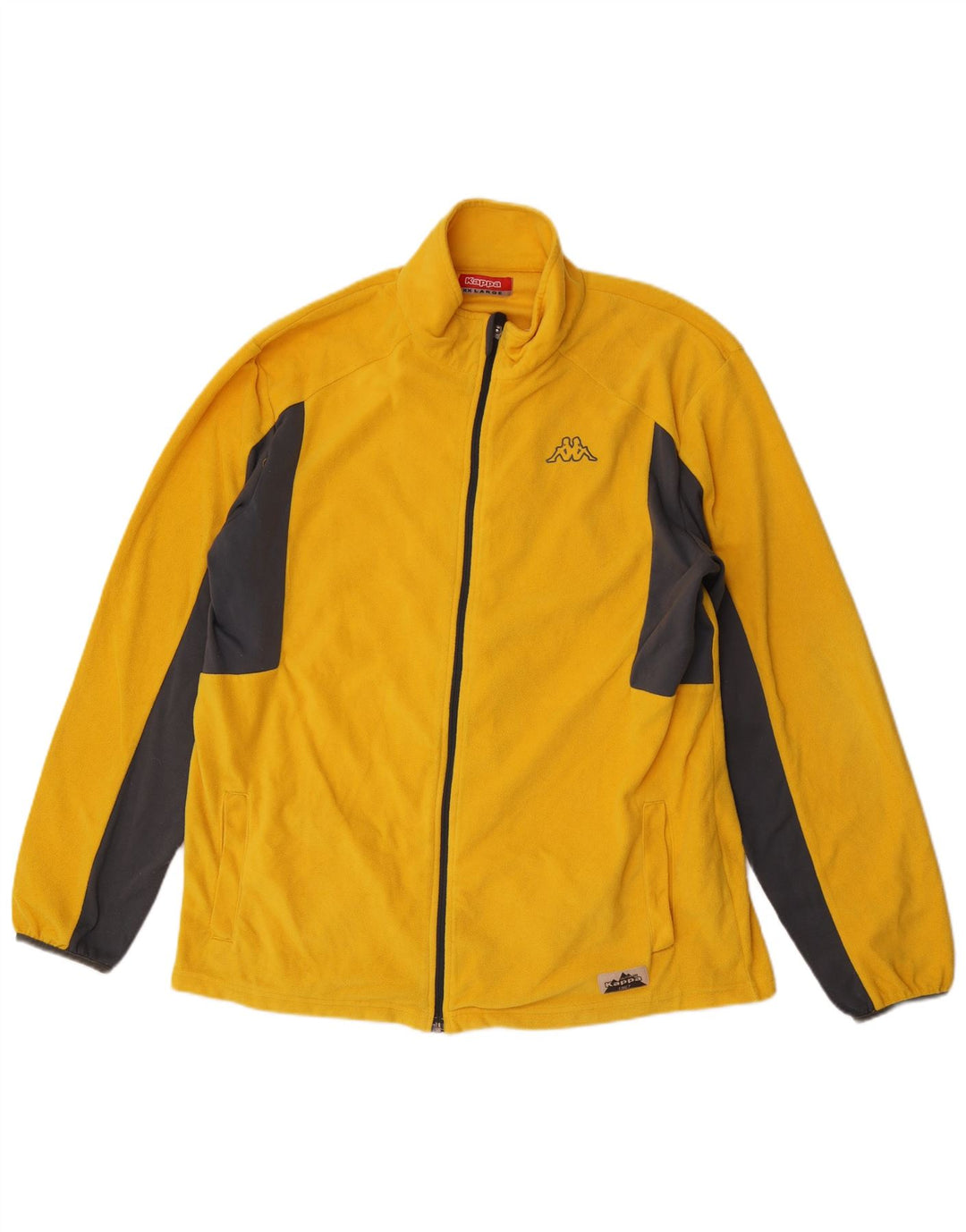 Kappa Ανδρικό Fleece Jacket UK 44 2XL Yellow Colorblock Polyester
