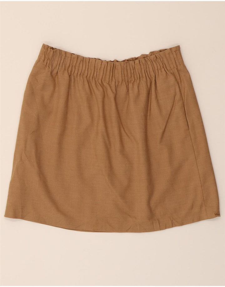 J. CREW Womens Mini Skirt US 12 Large W30 Brown Linen Vintage J. Crew and Second-Hand J. Crew from Messina Hembry 