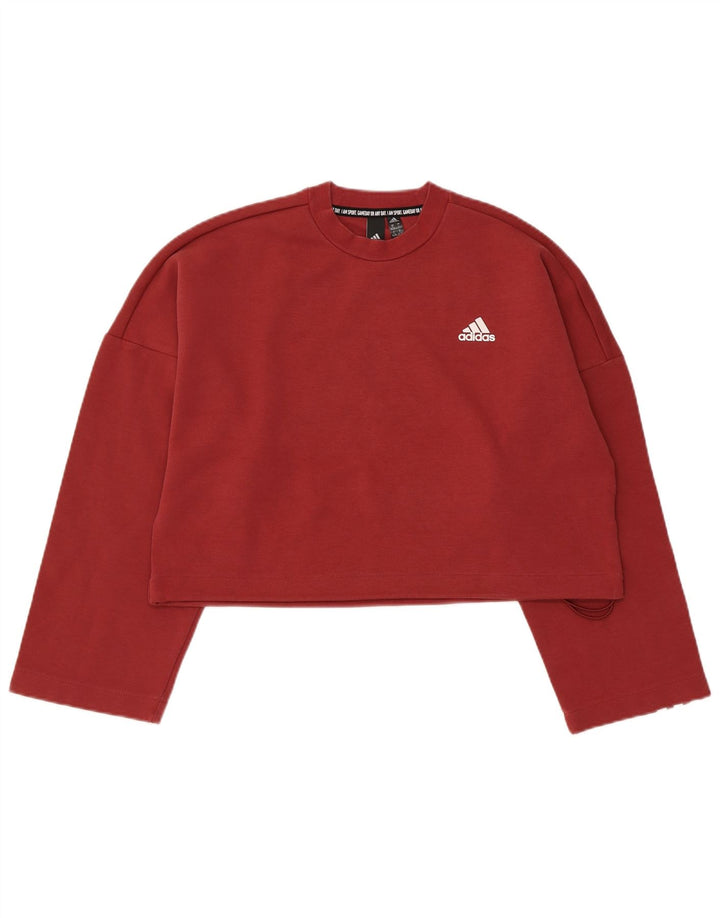 Γυναικεία φούτερ Adidas Crop Oversized Jumper UK 8/10 Small Burgundy