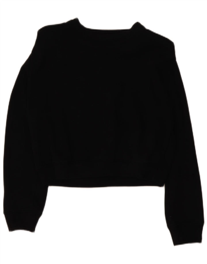 Zara Γυναικεία φούτερ Crop Oversized Jumper UK 10 Small Black Cotton