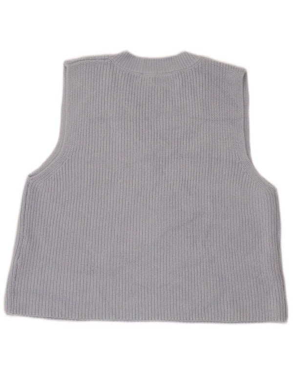 Zara Γυναικείο γιλέκο Crop Tank Top UK 10 Small Blue Cotton