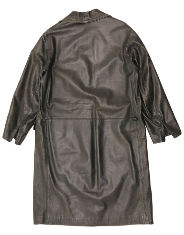 Vintage Γυναικείο Δερμάτινο Παλτό UK 14 Medium Green