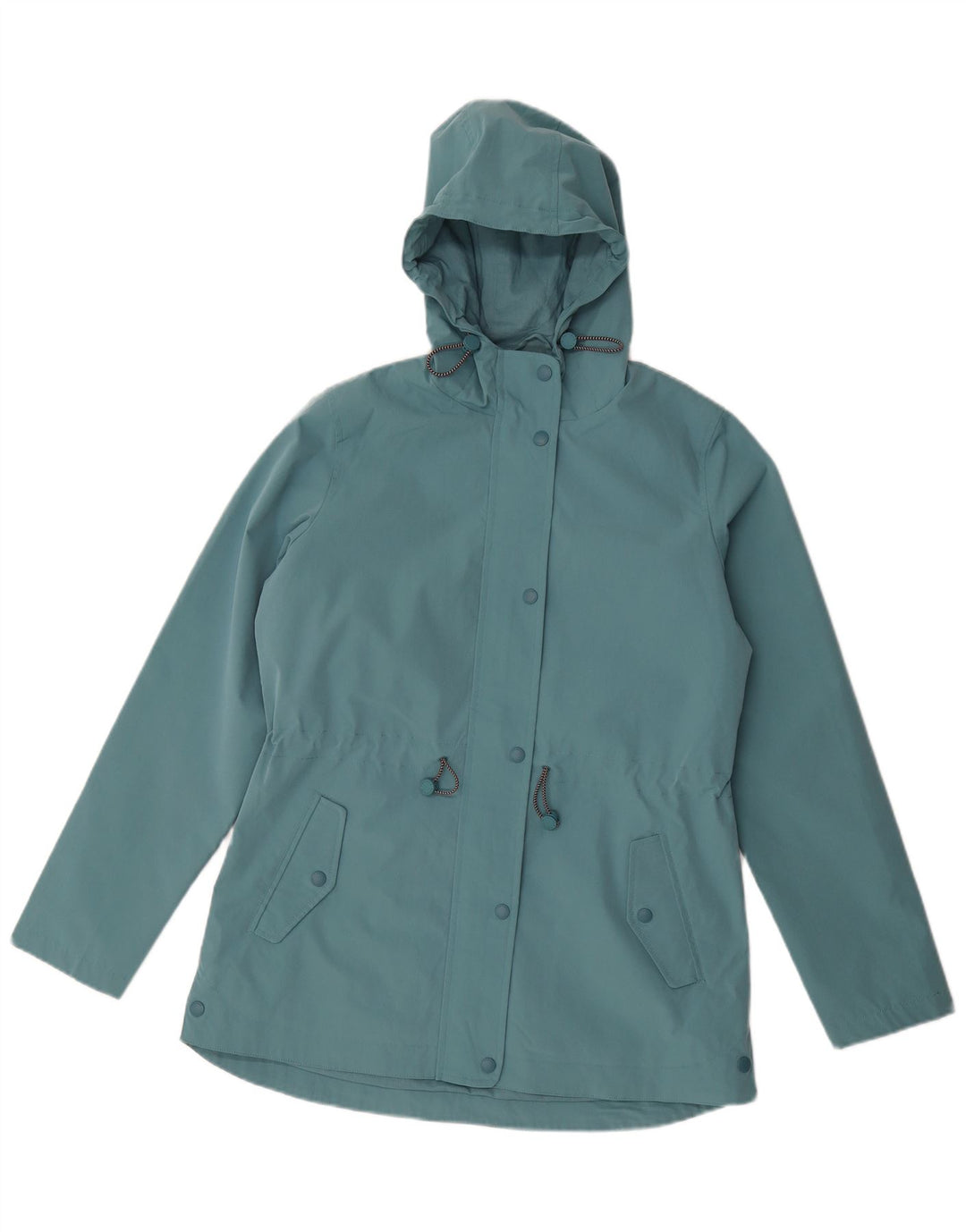 FAT FACE Womens Hooded Windbreaker Jacket UK 12 Medium  Blue Polyester