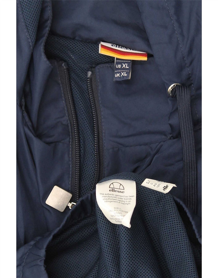 Ανδρικό μπουφάν βροχής με κουκούλα Ellesse UK 42 XL Blue Colorblock Polyester