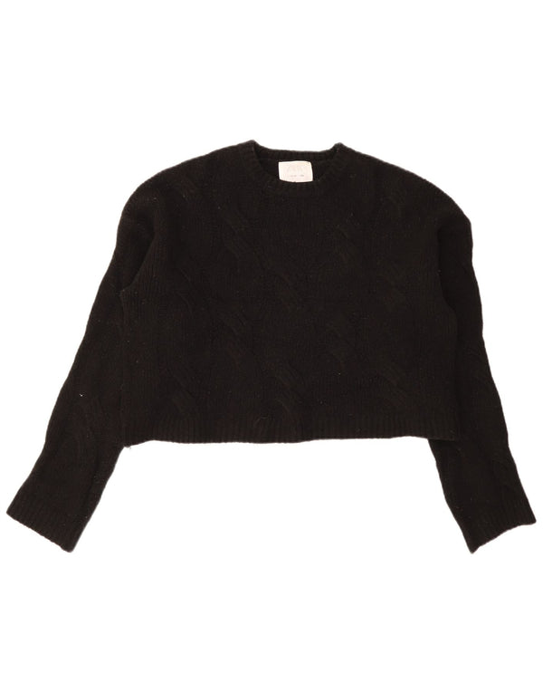 Πουλόβερ Zara Girls Loose Fit Crop Crew Neck Jumper 13-14 Years Μαύρο