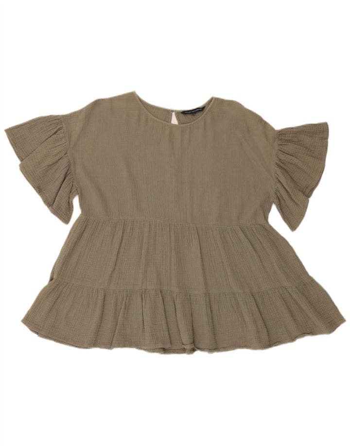 Γυναικεία μπλούζα French Connection Oversized Top UK 8 Small Khaki Cotton