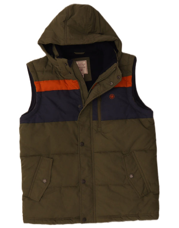 Fat Face Ανδρική κουκούλα με επένδυση Gilet UK 38 Medium Khaki Colorblock Πολυεστέρας