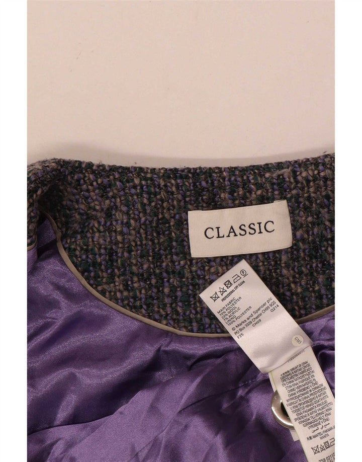 Marks & Spencer Γυναικείο Κλασικό Πανωφόρι UK 18 XL Blue Flecked Polyester