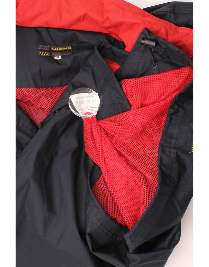CROWN Mens Rain Jacket UK 38 Medium Navy Blue Polyamide Vintage Crown and Second-Hand Crown from Messina Hembry 