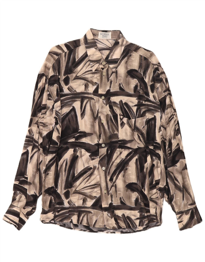 Vintage ανδρικό πουκάμισο αφηρημένο με μοτίβο μεγάλο γκρι