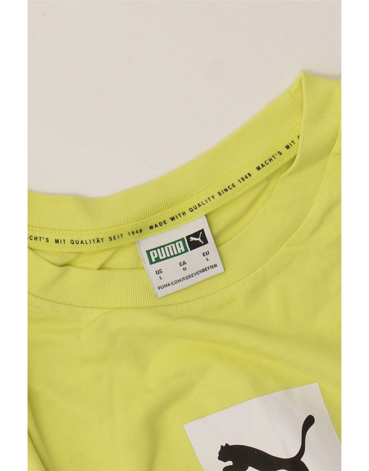 Ανδρικό γραφικό μπλουζάκι PUMA Top Large Yellow