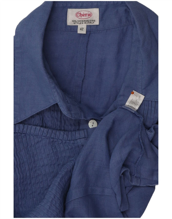 Γυναικείο αμάνικο πουκάμισο CHERIE Μπλούζα IT 42 Μεσαίο Μπλε Λινό