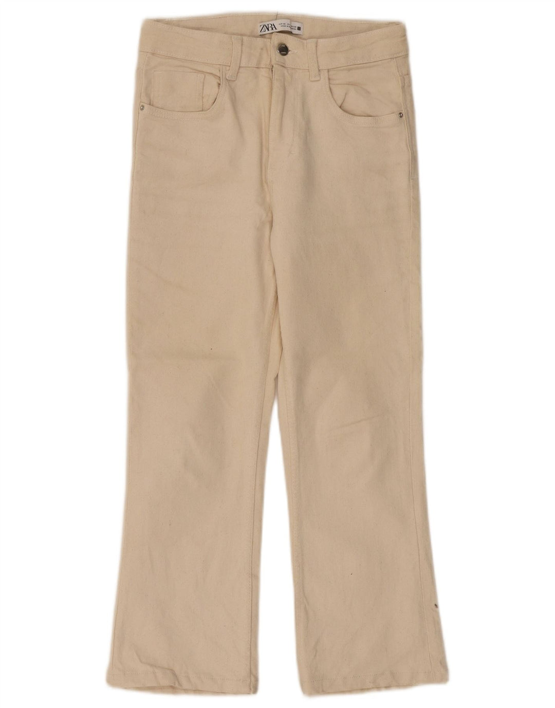 ZARA Γυναικείο ψηλόμεσο τζιν EU 36 XS W26 L24 Μπεζ βαμβακερό