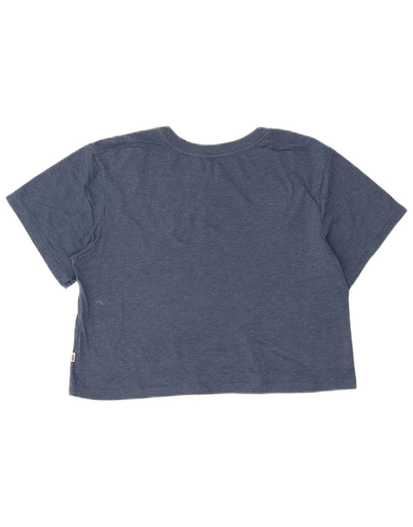 Vans Womens Crop Oversized γραφικό T-Shirt Top UK 10 Small Blue