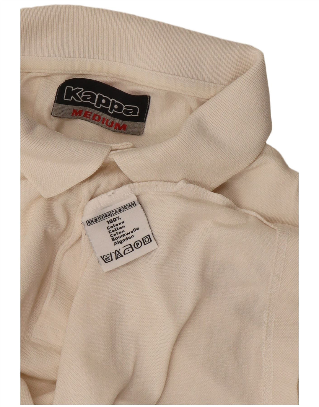 Ανδρικό πουκάμισο πόλο Kappa από μεσαίο άσπρο βαμβακερό