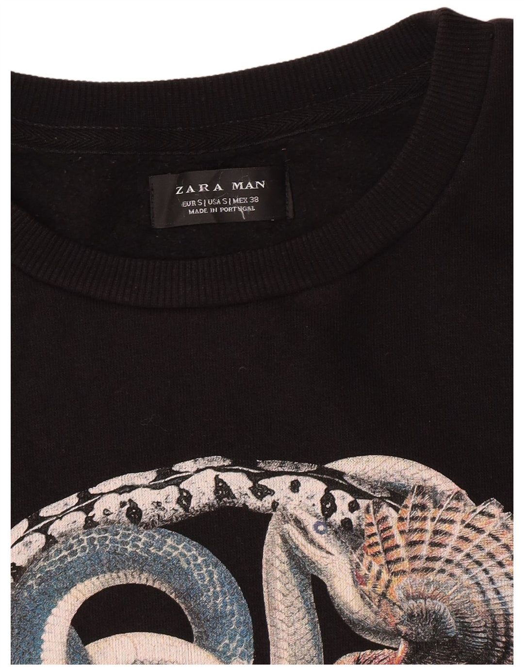 Ανδρικό γραφικό φούτερ Zara Jumper Small Black