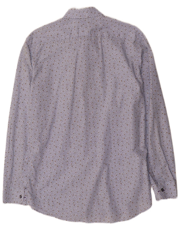 Paul Smith Ανδρικό Abstract Pattern Slim Fit Shirt Μέγεθος 43 17 Medium Blue