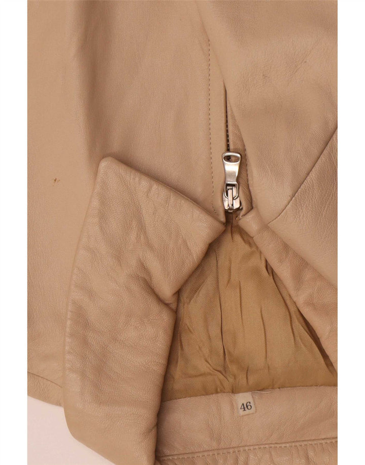 Vintage Γυναικείο Δερμάτινο Μπουφάν IT 46 Large Beige