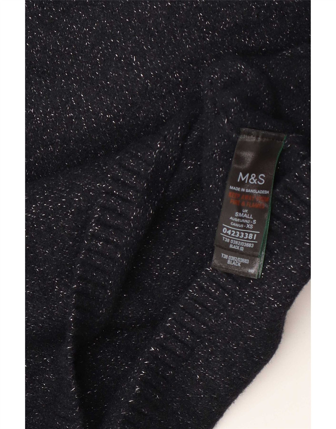Marks & Spencer Γυναικείο πουλόβερ με λαιμό χελώνα UK 10 Small Black Flecked
