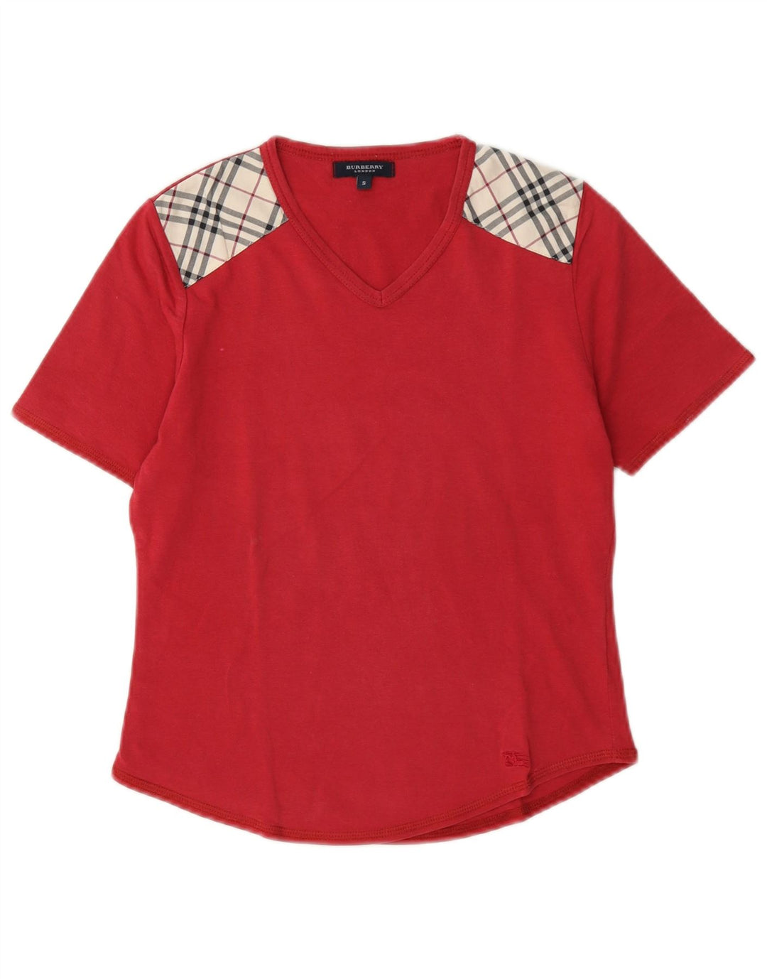 Burberry Γυναικείο T-Shirt Top UK 10 Small Red Check