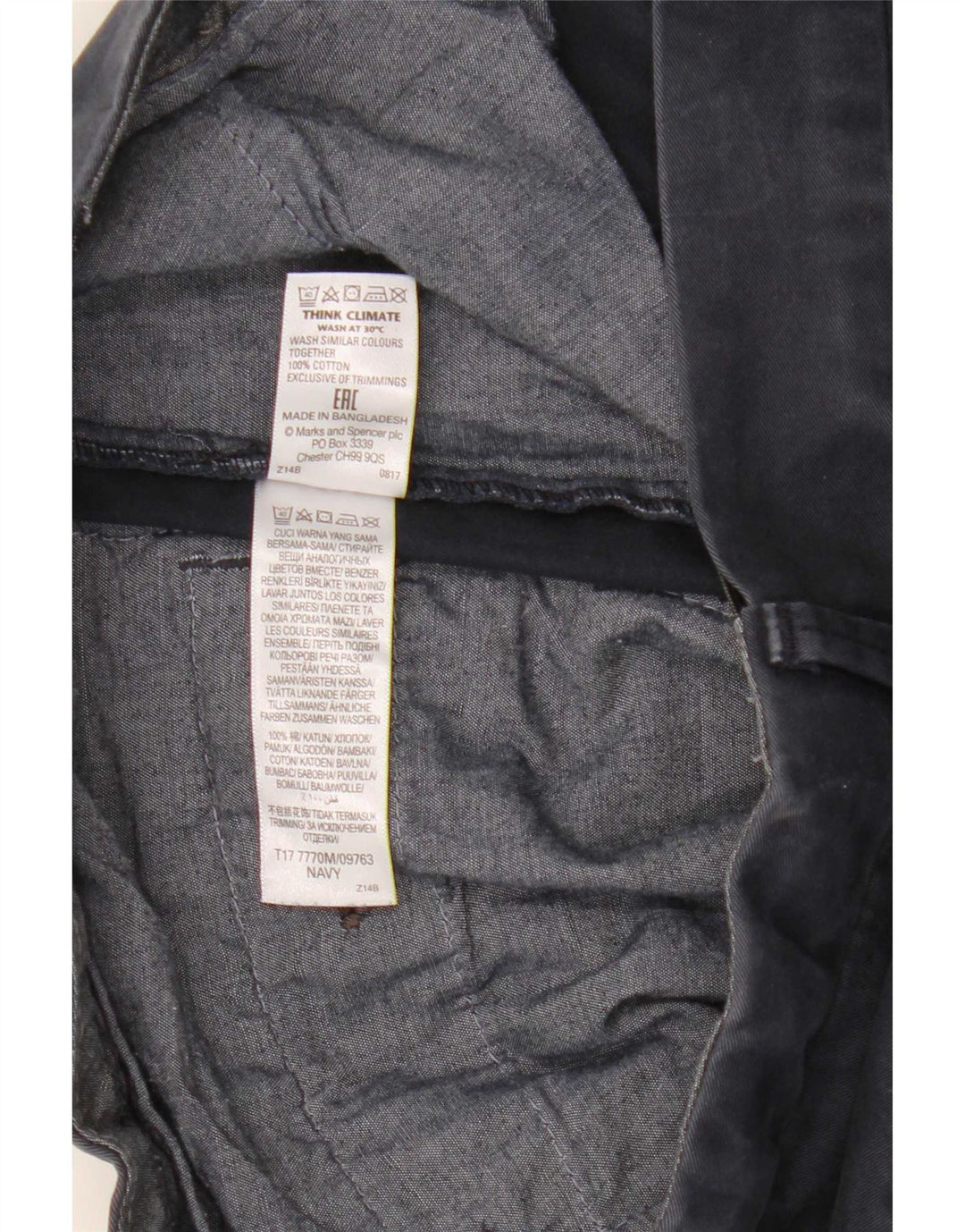 Ανδρικό σορτς Chino Marks & Spencer W32 Βαμβακερό μεσαίο Navy Blue