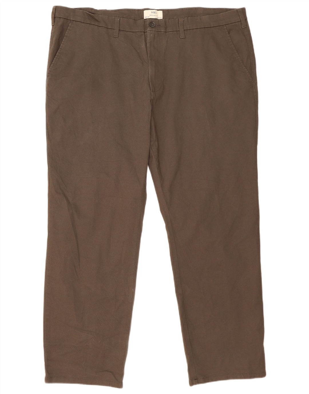 Marks & Spencer Ανδρικό παντελόνι Chino με κανονική εφαρμογή W46 L31 Γκρι βαμβακερό