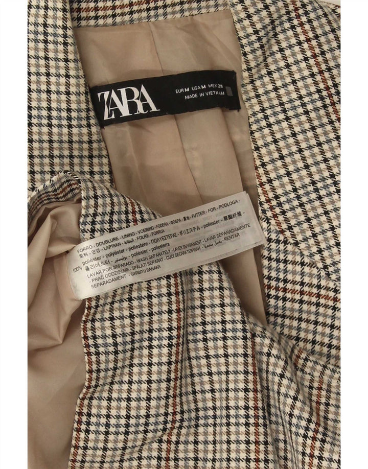 Zara Ανδρικό σακάκι με διπλό στήθος UK 38 Medium Grey Check Polyester
