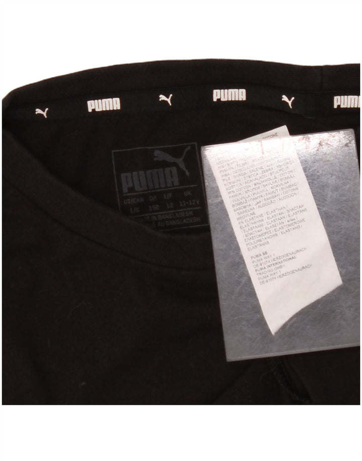 Γραφικό T-Shirt ADIDAS για αγόρι τοπ 11-12 ετών μαύρο βαμβακερό