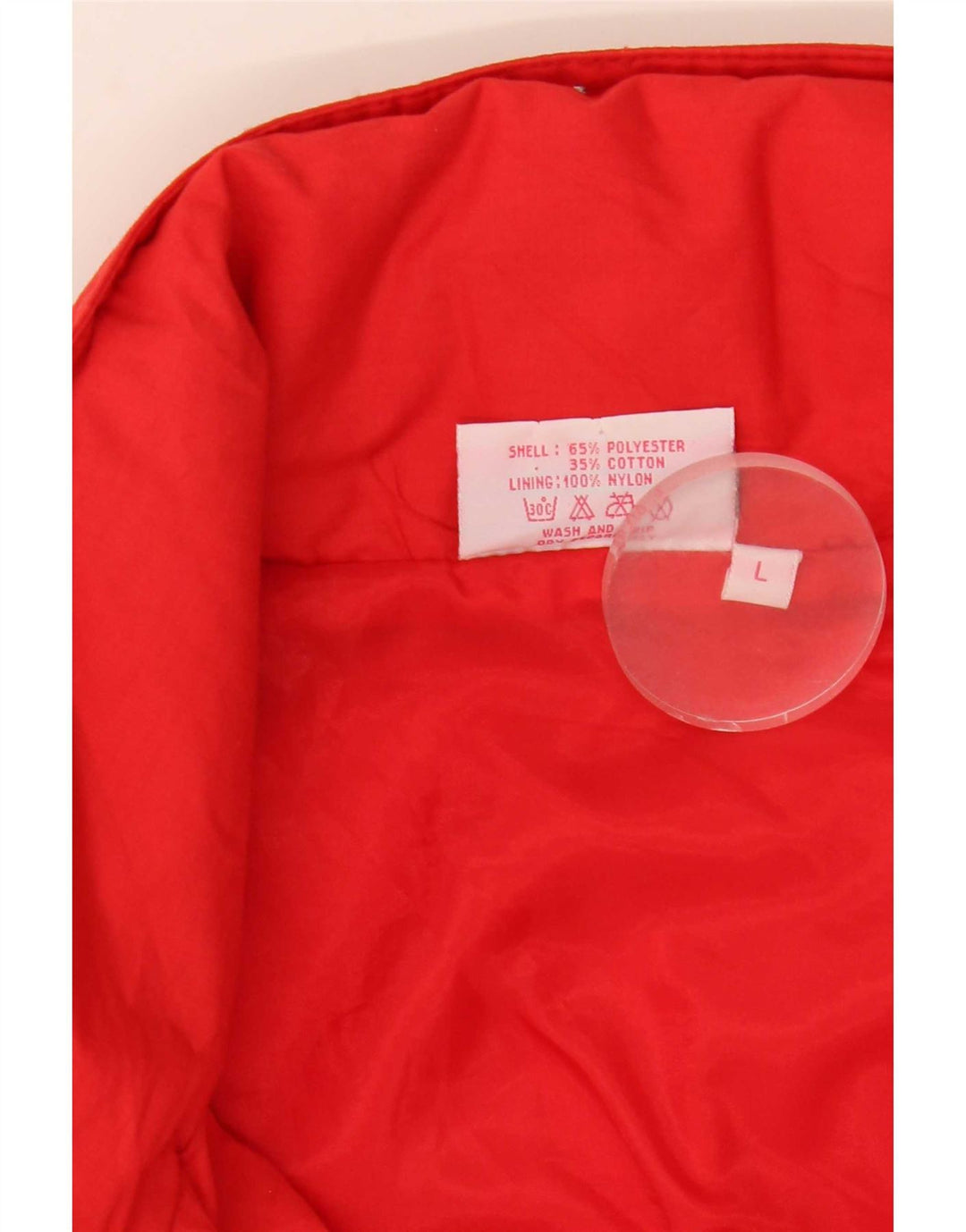 Vintage Ανδρικό Bomber Jacket με κουκούλα UK 40 μεγάλο κόκκινο πολυεστέρα