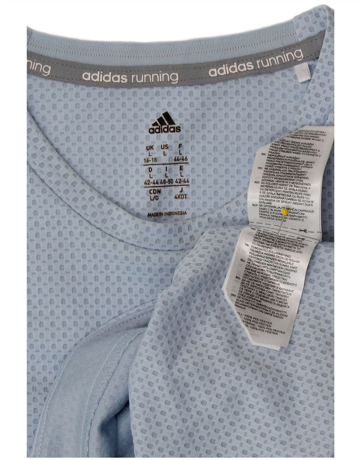 Adidas Γυναικείο τοπ μακρυμάνικο UK 16/18 μεγάλο μπλε πολυεστέρας