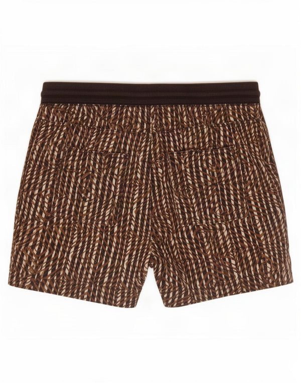 Marks & Spencer Γυναικείο Casual Σορτς UK 12 Medium W32 Καφέ ριγέ λινό