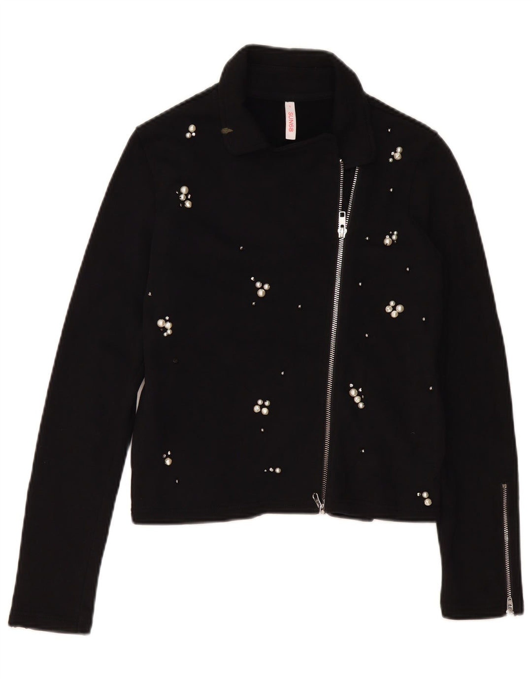 SUN68 Γυναικείο πουλόβερ ζακέτα UK 10 Small μαύρο βαμβακερό