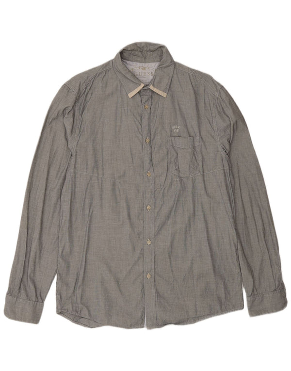 Ανδρικό πουκάμισο Guess Regular Fit UK 40 Large Grey Check Cotton
