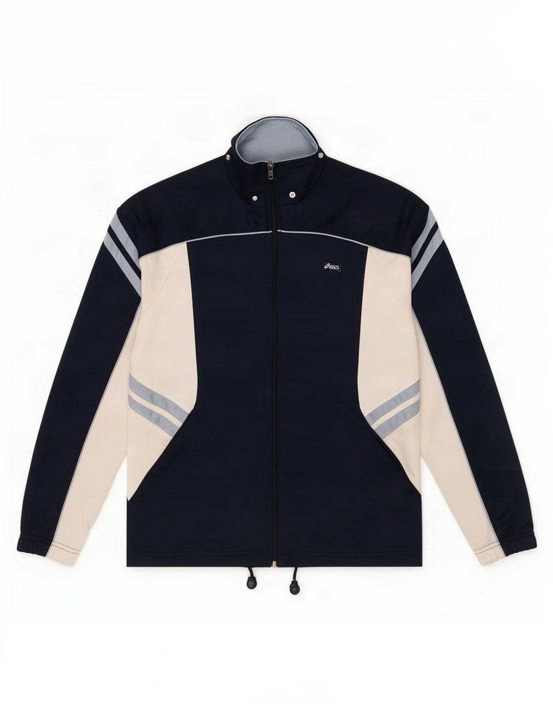 Ανδρική φόρμα Asics Top μπουφάν Medium Navy Blue Colourblock Polyester