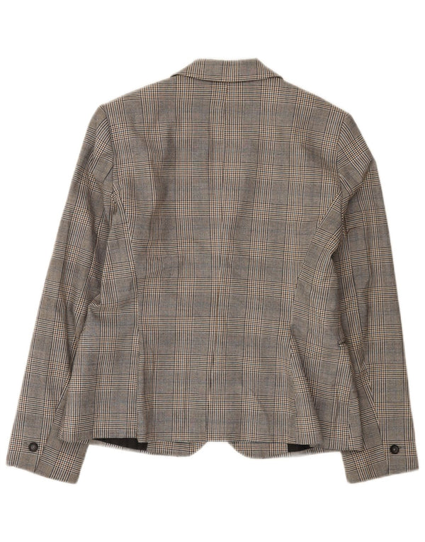 Zara Γυναικείο μπουφάν μπλέιζερ με 1 κουμπί EU 42 Large Grey Check Polyester