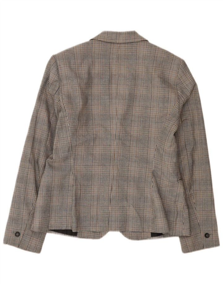 Zara Γυναικείο μπουφάν μπλέιζερ με 1 κουμπί EU 42 Large Grey Check Polyester