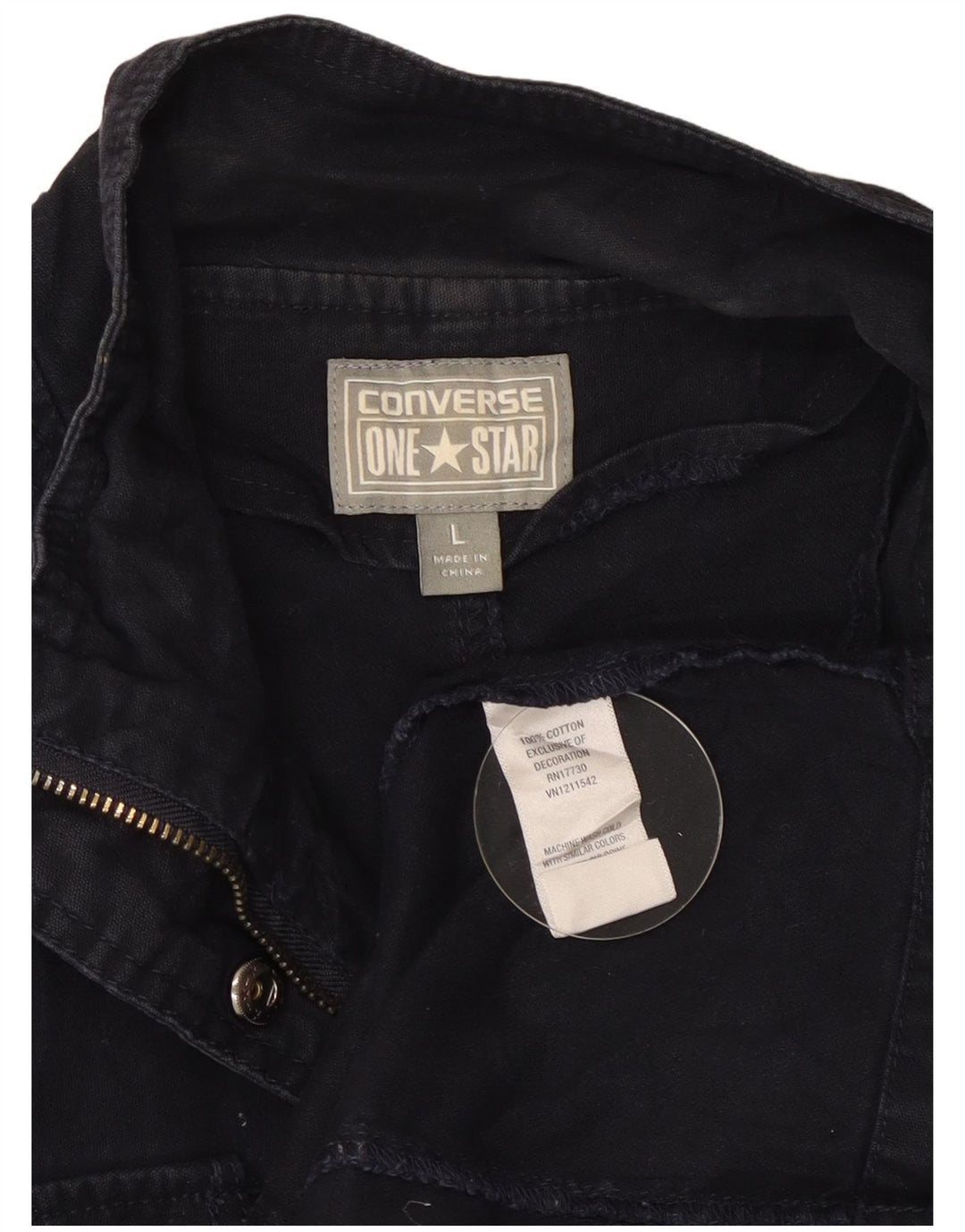 Converse Γυναικείο Utility Jacket UK 16 Large Navy Blue Cotton