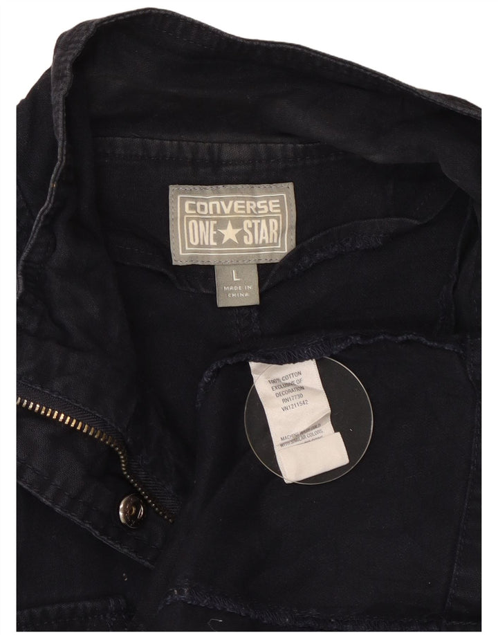 Converse Γυναικείο Utility Jacket UK 16 Large Navy Blue Cotton