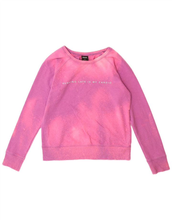 Γυναικείο γραφικό φούτερ Reebok Jumper UK 10 Small Pink Tie Dye Polyester