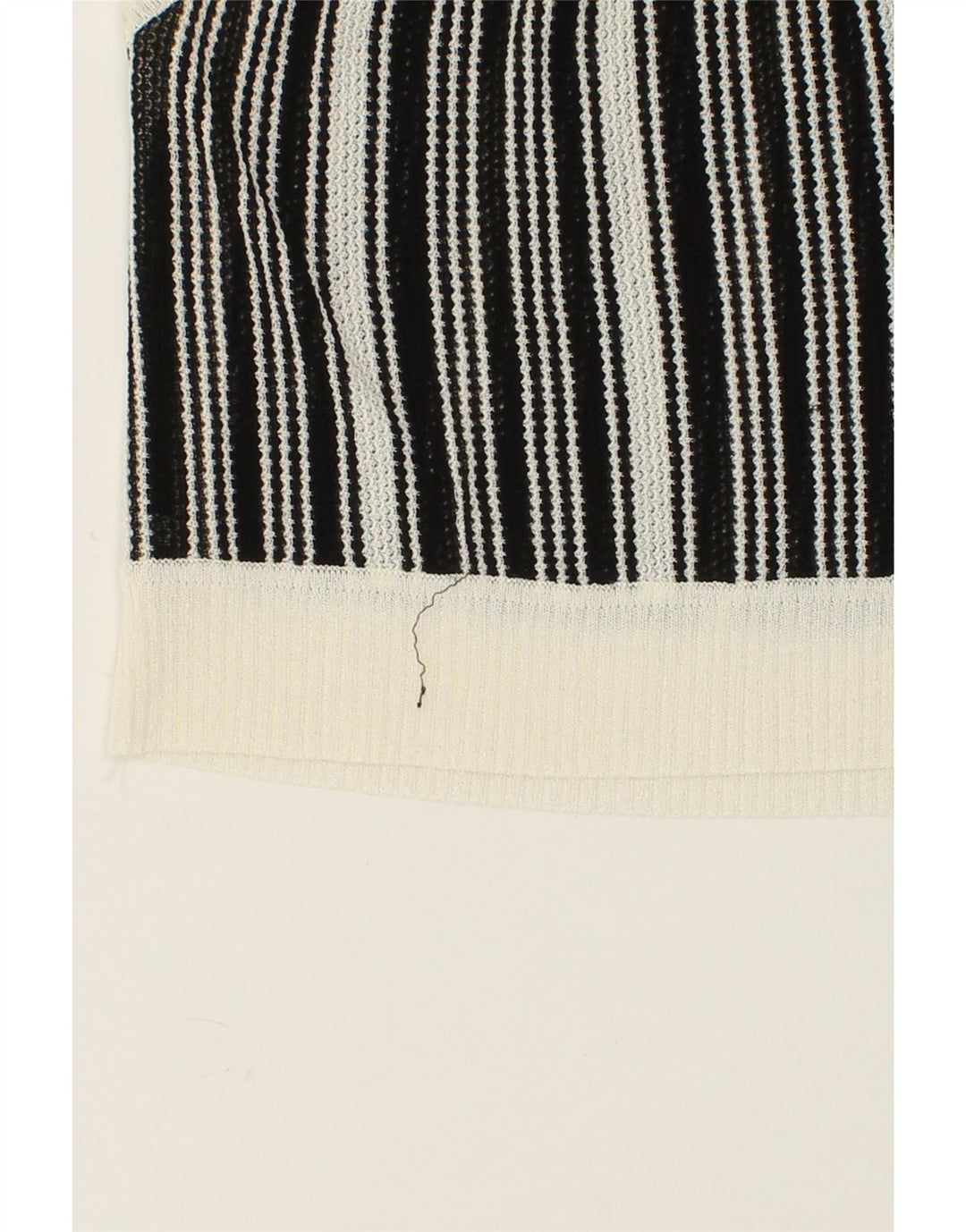 VINTAGE Womens Knit Crop Top IT 42 Medium Black Striped Vintage Vintage and Second-Hand Vintage from Messina Hembry 