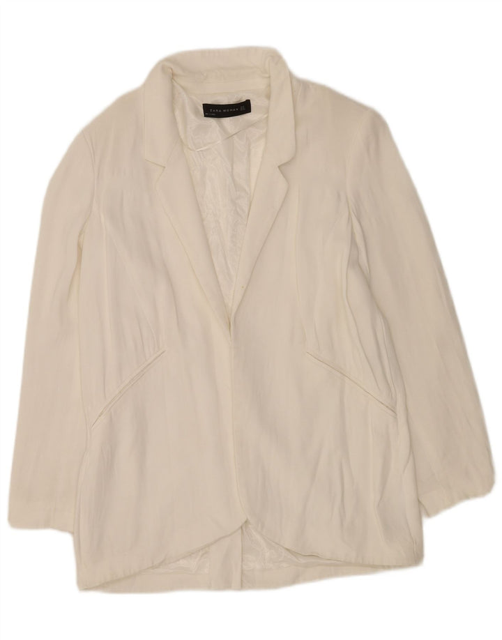 Zara Γυναικείο Open Blazer Jacket UK 10 Small White