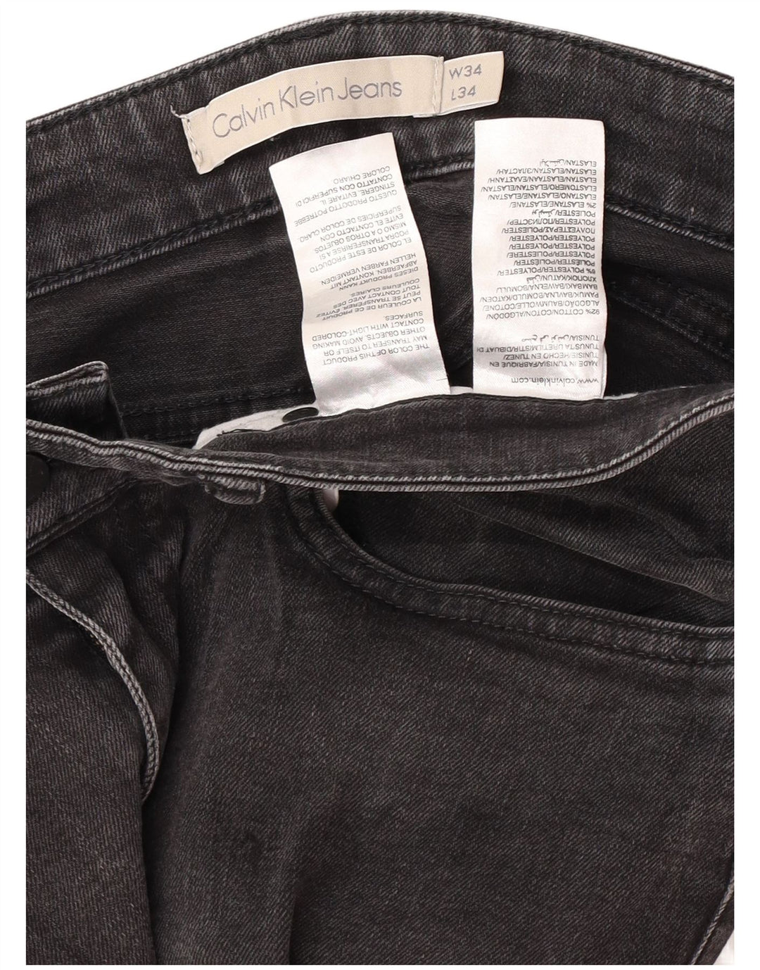 Calvin Klein Ανδρικό Slim Jeans W34 L28 Γκρι βαμβακερό