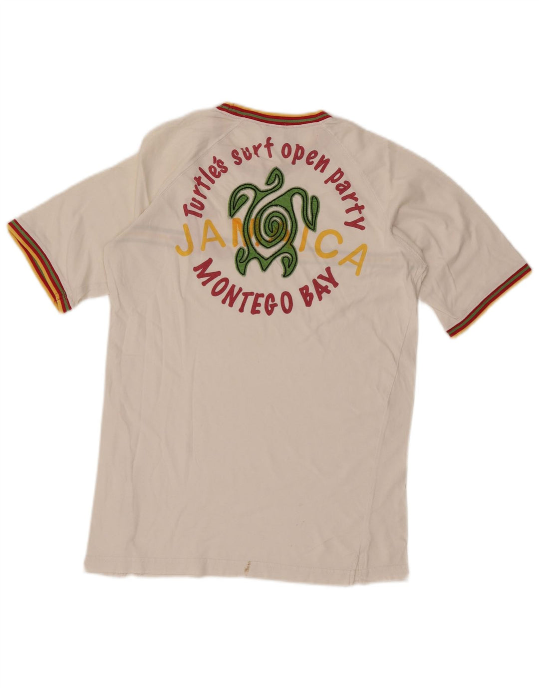 Ανδρικό γραφικό μπλουζάκι Asics Montego Bay, μεσαίο, άσπρο, βαμβακερό ριγέ