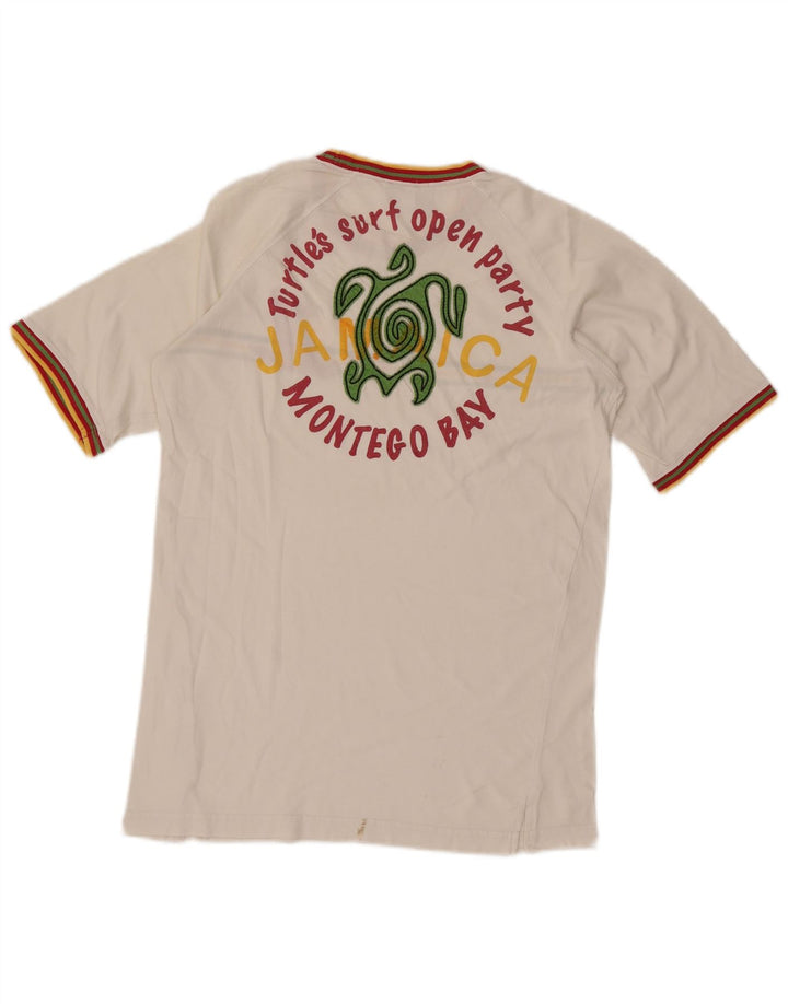 Ανδρικό γραφικό μπλουζάκι Asics Montego Bay, μεσαίο, άσπρο, βαμβακερό ριγέ