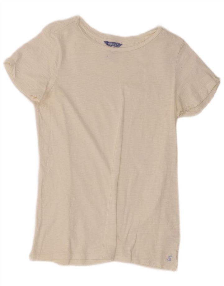 Joules Γυναικείο T-Shirt Top UK 12 μεσαίο λευκό βαμβακερό