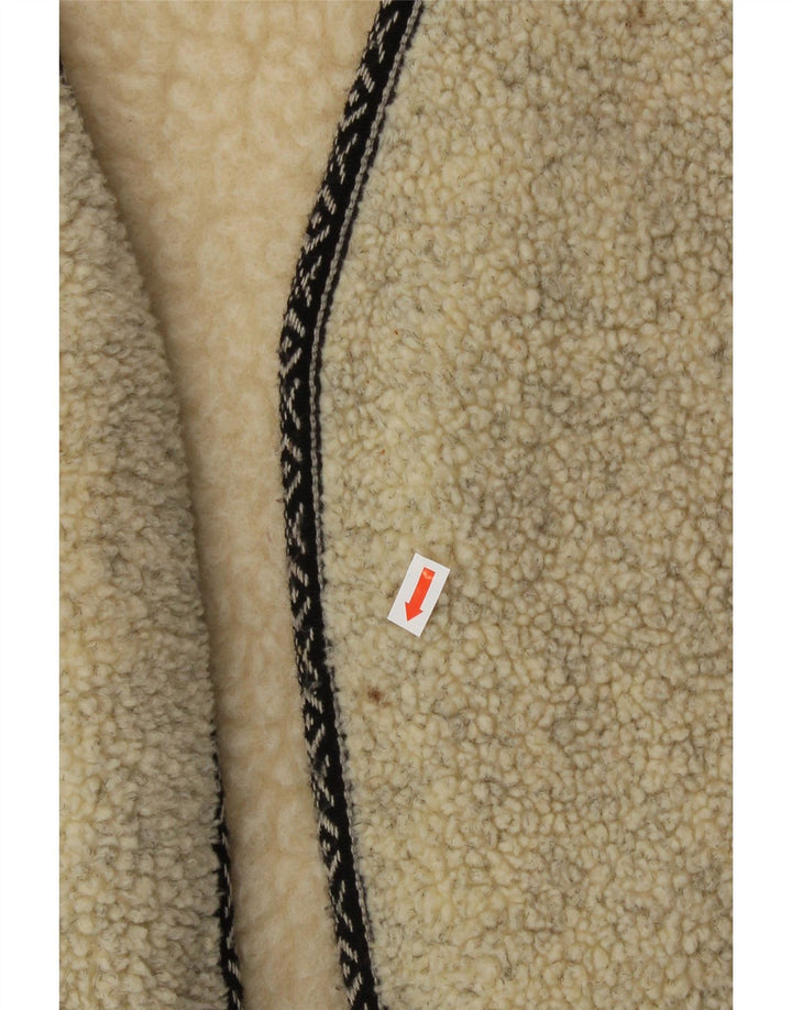 VINTAGE Ανδρικό Sherpa Gilet IT 52/54 XL Μπεζ Νέο Μαλλί